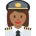 👩🏾‍✈️ woman pilot: medium-dark skin tone display on Twitter